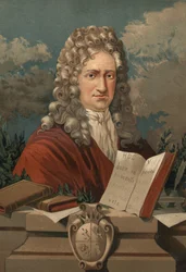 Retrato de Gottfried Wilhelm Leibniz (1646 - 1716) de “La Ciencia y sus Hombres” por Louis Figuier. Barcelona 1881