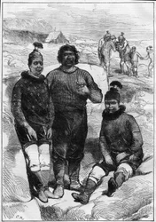 Retrato de un groenlandés (esquimal) de Godhaven (puerto de Lievly) en la isla Disco