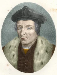 Retrato de Guillaume Budé (Budaeus) (1467-1540), grabado del siglo XIX