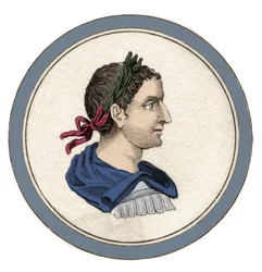 Retrato de Heliogábalo o Elagábalo (Varius Avitus Bassianus) (v. 203-222), emperador romano de 218 a 222 bajo el nombre de Marco Aurelio Antonino. Grabado del siglo XIX.