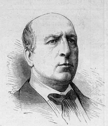 Retrato de Henri Maubant (1821-1908), comediante francés, miembro de la Comédie Française. Grabado en 