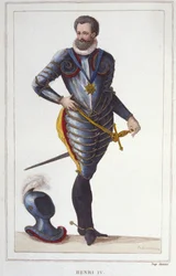 Retrato de Enrique IV (1553-1610), Rey de Francia Grabado de 1830