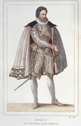 Retrato de Enrique IV (1553-1610), Rey de Francia. Grabado de 1830