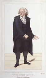 Retrato de Honoré Gabriel Riqueti, Conde de Mirabeau (1749-1791), político francés (grabado de 1830)