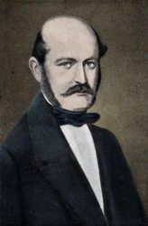 Retrato de Ignaz Philip Semmelweis (Semmelweiss), obstetra húngaro (1818-1865)