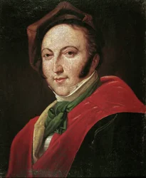 Retrato del compositor italiano Gioacchino Rossini (óleo sobre lienzo)