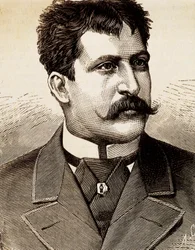 Retrato del cantante lírico italiano Mattia Battistini (1857-1928). Grabado del siglo XIX.