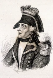 Retrato de Jacques François Coquille, conocido como Dugommier (1739 - 1794), general francés. Grabado del siglo XIX