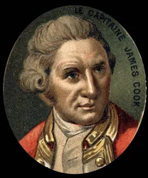 Retrato de James Cook, navegante británico