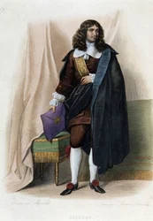 Retrato de Jean Baptiste Colbert (1619-1683), estadista francés - en "Le Plutarque français", por Mennechet