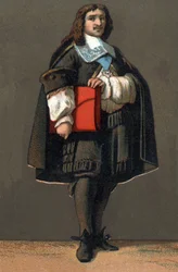 Retrato de Jean Baptiste Colbert (1619-1683), intendente de finanzas de Luis XIV. Cromolitografía alrededor de 1890