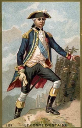 Retrato de Jean Baptiste, Conde de Estaing (1729-1794), Almirante francés. Cromolitografía del siglo XIX.