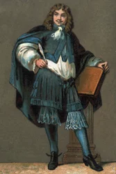 Retrato de Jean Baptiste Poquelin dit Molière (1622-1673) Cromolitografía circa 1890.