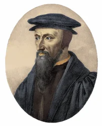 Retrato de Jean Calvin (1509 - 1564) - grabado
