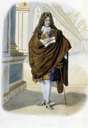 Retrato de Jean Racine, dramaturgo y poeta francés (1639 - 1699) - en “Le Plutarque français”, Ed. Mennechet