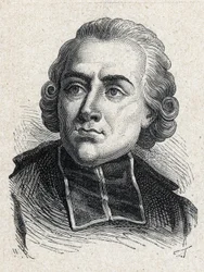 Retrato de Jean Sibrake (Jean-Sibrakes) (o Siffrein) abate Maury (1746-1817), cardenal francés y arzobispo de París, miembro de la Academia francesa - Grabado de 1889