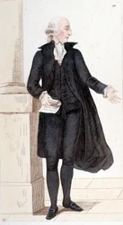 Retrato de Jean Sylvain BAILLY (1736-1793), escritor, astrónomo y político elegido en la Academia Francesa. Autor de la historia de la astronomía. Fue guillotinado por ayudar a escapar a Luis XVI. Grabado de 1830.