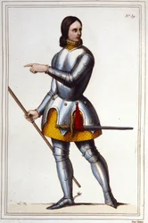 Retrato de Juana de Arco (1412-1431), heroína francesa grabado de 1830