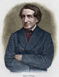 Retrato de Johann Joseph Ignaz von Dollinger (1799 - 1890), sacerdote alemán y profesor de historia eclesiástica. Grabado del siglo XIX