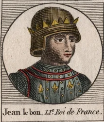 Retrato de Juan II el Bueno (1319-1364), Rey de Francia - grabado de “Instruction sur l