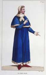 Retrato de Juan II el Bueno (1319 - 1364), Rey de Francia grabado de 1830