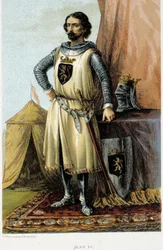 Retrato de Juan I, conocido como el Victorioso (1268-1294), Duque de Brabante. Cromolitografía del siglo XIX