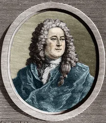 Retrato de John Law (1671 - 1729), financiero escocés que causó la bancarrota en 1720 (Evento de la calle Quincampoix)