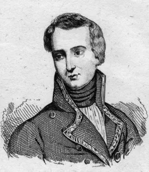 Retrato de José Rebolledo de Palafox (Palafox y Melci) (1776-1847), un soldado español que luchó durante el sitio de Zaragoza en 1808. Grabado del siglo XIX.