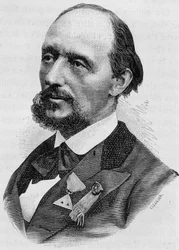 Retrato de Jules Bergeret (1839 - 1905). Grabado de finales del siglo XIX en “Historia de Francia” de H. Martin.