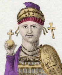 Retrato de Justiniano I (El Grande) (Flavius Petrus Sabbatius Justinianus). 482 - 565. Emperador Romano de Oriente.