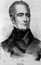 Retrato de Lamartine, poeta francés (1790 - 1869)