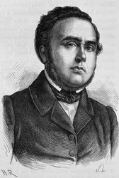 Retrato de Ledru-Rollin (1807 - 1874). Grabado de finales del siglo XIX en “Histoire de France” de H. Martin