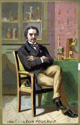Retrato de Léon Foucault (1819 - 1868) en su oficina