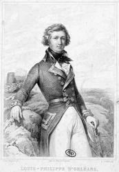 Retrato de Luis Felipe de Orleans joven (quien se convirtió en Rey de Francia Luis Felipe I) (1773-1850) - grabado