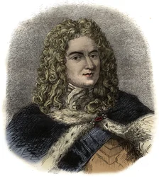 Retrato de Louis de Rouvroy Duque de Saint-Simon - (Saint Simon) soldado, diplomático y destacado diarista francés - Retrato de Louis de Rouvroy, Duque de Saint-Simon (1675-1755) memorialista