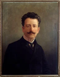 Retrato de Marco Enrico Bossi, compositor y organista italiano. c.1900 (pintura)