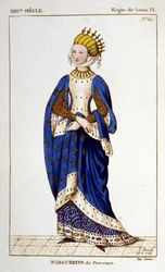 Retrato de Margarita de Provenza (1221 - 1295), Reina de Francia.