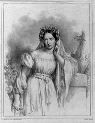 Retrato de Maria Garcia llamada la Malibran (1808-1836) cantante en 