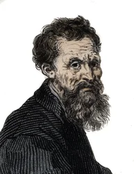 Retrato de Miguel Ángel Buonarroti escultor italiano - Retrato de Miguel Ángel Buonarroti llamado Michelangelo