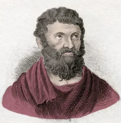 Retrato de Miltiades el Joven (540-489 a.C.), estratega ateniense y tirano del Quersoneso de Tracia. Grabado del siglo XIX.