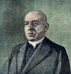 Retrato de Monseñor Ignaz Seipel (1876-1932) Canciller de Austria (prelado y político austriaco del Partido Socialcristiano (CS), que fue Canciller Federal Ignaz seipel) Ilustración de "Le pelerin" 25/02/1923 Collection privee The Holb