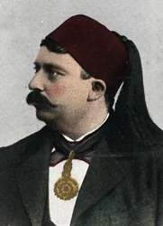 Retrato de Naceur Bey (Mohamed el-Naceur Bey) (1855-1922) bey de Túnez (Muhammad V an-Nasir Husainid Bey de Túnez) Cromolitografía de principios del siglo XX