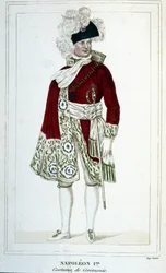 Retrato de Napoleón I (1769 - 1821) en traje ceremonial.