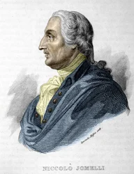 Retrato de Niccolo Jomdelli compositor italiano 10 de septiembre de 1714 (Aversa) - 25 de agosto de 1774 (Nápoles) grabado siglo XIX