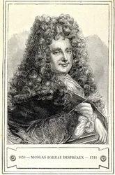 Retrato de Nicolás Boileau Despreaux (1636 - 1711), grabado del siglo XIX