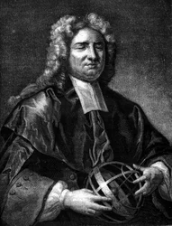 Retrato de Nicolas Saunderson (1682 - 1739), ciego, profesor de matemáticas en la Universidad de Cambridge. Grabado