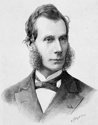 Retrato de Numa Denis Fustel de Coulanges (1830 - 1889). Grabado de finales del siglo XIX en “Historia de Francia” de H. Martin.