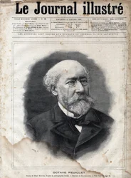 Retrato de Octave Feuillet (1821-1890), novelista, dramaturgo y académico francés - Grabado en 
