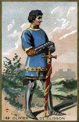 Retrato de Olivier de Clisson (1336 - 1407). Cromolitografía de finales del siglo XIX