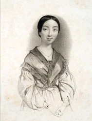 Retrato de Pauline Viardot mezzo soprano (1821-1910).